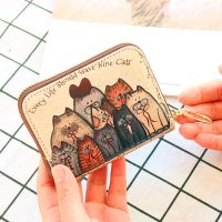 Fashion Women Card Holder Wallet PU Leather Wallet Female ID Credit Card Case Girls Zipper Coin Purse Cute Characters Card Bag Card Holders