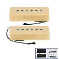 WK-Set of Vintage Alnico 5 Soapbar P90 P 90 Pickup Guitar Neck &amp; Bridge Pickups, Chrome/Black/Yellow Option