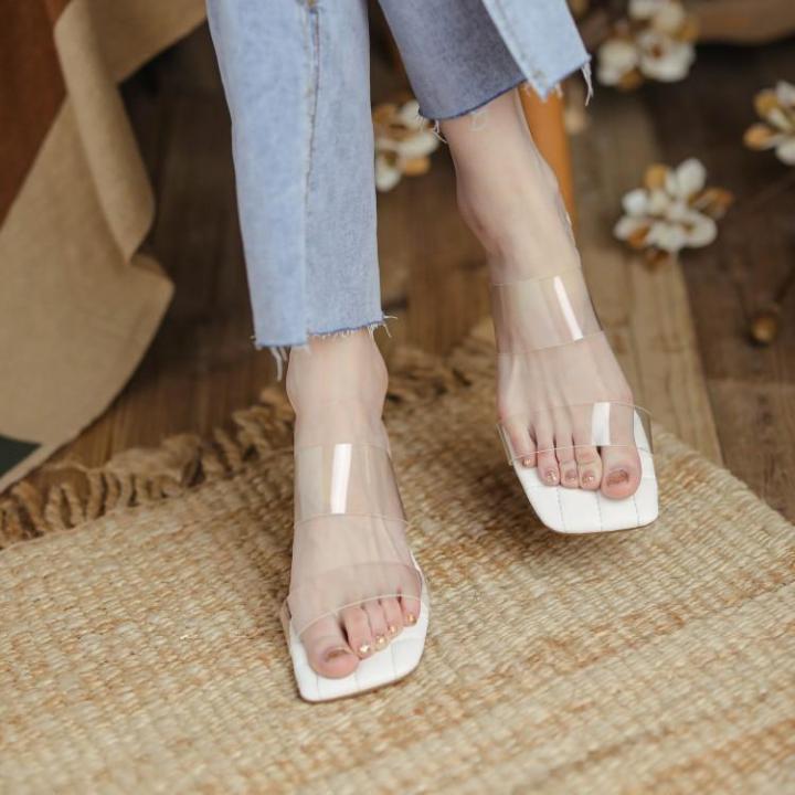 Transparent slippers sales