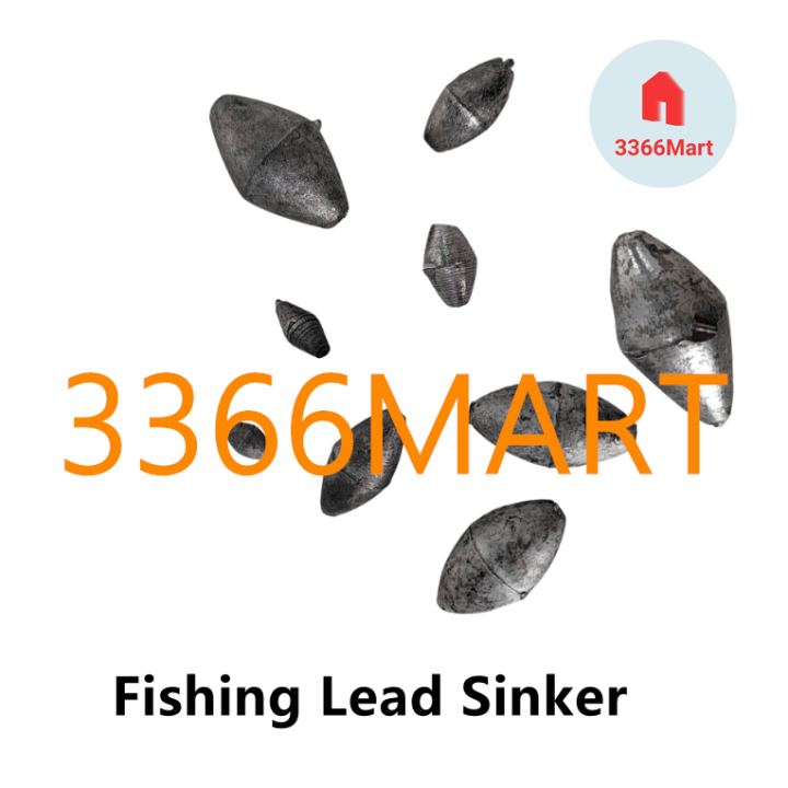 3366 Lead Fishing Sinker Oval Shape OB Batu LadungPancing Trolling