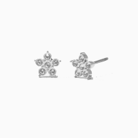 Variandco - Dara Silver Stud ต่างหูเงิน ชุบโรเดียม Rhodium Plating - ต่างหูคริสตัส Swarovski