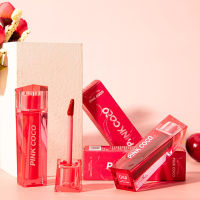 ลิปกลอสชาเย็น6สี Pinkcoco,ลิปกลอสลิปเคลือบริมฝีปากลิปกรอส6สีกันน้ำคงทนลิปกลอส