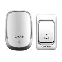 CACAZI Outdoor Wireless Doorbell DC Battery Operated Waterproof Home Cordless Doorbell Chime 200M Remote 23A12V