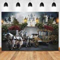 Yeele Pumpkin Carriage พื้นหลังเด็กผู้หญิงเจ้าหญิงการถ่ายภาพปราสาท White Horse ฉากหลัง Photocall Photo Studio Photophone