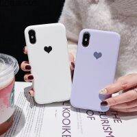 เคสซิลิโคน TPU แบบนิ่ม,เคสสีลูกอมรักเคสโทรศัพท์รูปหัวใจสำหรับ iPhone 11 Pro Max XR XS สำหรับ12 7 6S