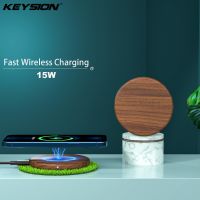 KEYSION 15W Qi Wireless Charger for iPhone 12 Pro Max 11 XS XR Wooden Fast Charging Pad for Samsung S21 S20 Xiaomi Mi 11 Oneplus