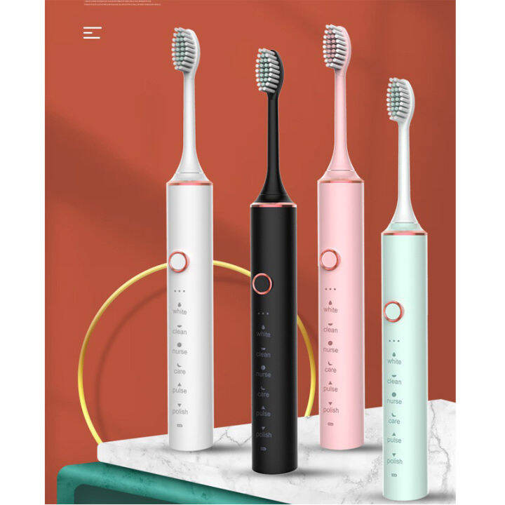 electric-toothbrush-แปรงสีฟันชาร์จไฟ-รุ่นetooth-101-ปรับได้ดึง18ระดับ-มีให้เลือก3สี-มิ้น-ชมพู-ขาว-แถมหัวแปรง4หัว-แบตจุ1200-mah-กันน้ำ-รุปทรงสวย-ทนทาน