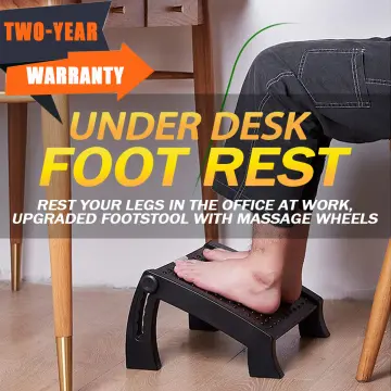 Adjustable Under Foot Rest for Under Desk at Work with Massage,Desk Footrest ,Foot Stool Under Desk 5 Height Position Adjustment