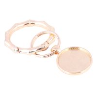 【CW】 2pcs 25mm Keychain Base Setting Trays Diy Metal Clasp Keyring Chain Handbag Making Accessories