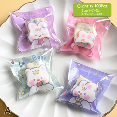 Rayua 100PCS CLEAR cake Gift bags ถุงพลาสติกขนมคุกกี้บิสกิตบรรจุภัณฑ์ถุง