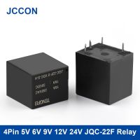 10Pcs DC Power Relay 4Pin 16A 5V 6V 9V 12V 24V Relays PCB Type Black Automobile Relay JQC-22F Series