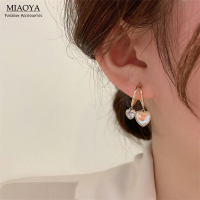 MIAOYA Fashion Jewelry Shop ต่างหูคริสตัลทรงหยดน้ำรูปหัวใจสำหรับผู้หญิงเครื่องประดับโลหะสุดหรูสำหรับนักเรียน