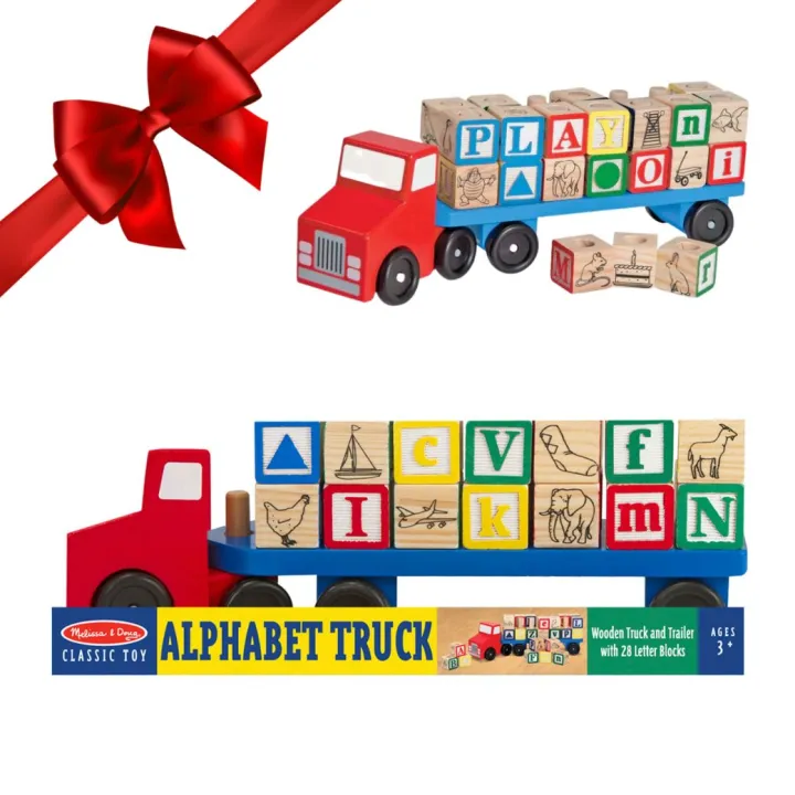 [28ชิ้น] รุ่น 5175 รถบล๊อกไม้ตัวอักษรAZ Melissa & Doug Alphabet Truck