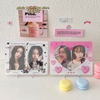 MINKYS Kawaii Love Bubble 3 inch Photo Card Holder Double Side Idol Photocard Display Stand Holder Creative Stationery