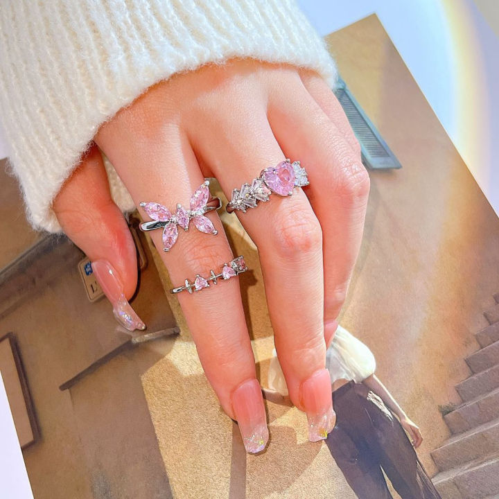 rings-for-girls-temperament-rings-cool-style-rings-fashion-rings-for-women-pink-rings-crystal-rings