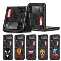 เคสเคสโทรศัพท์สำหรับ Samsung Galaxy Z Flip 4 Zflip Zflip3 Z Flip 3 5G Flip3 Flip4 Zflip4สีดำ Marvel Ironman Venom