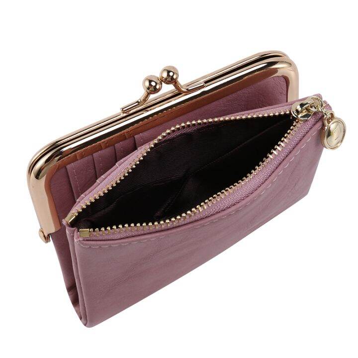 womens-short-wallet-bifold-retro-multifunction-coin-purse-with-zip-and-kiss-lock