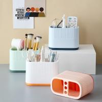 [COD] large-capacity office solid-color pen cute multi-grid desktop storage box