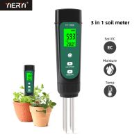 3 in 1 Digital Soil EC Moisture Temperature Meter Humidity Tester LED Display Remove Probes Test Analyzer for Planting Farm Tool