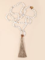 ZZOOI Rttooas 6Mm Natural Howlite Mala Necklace for Women Men Japamala 108 Beads Buddha Prayer Necklace Meditation Yoga Spirit Jewelry