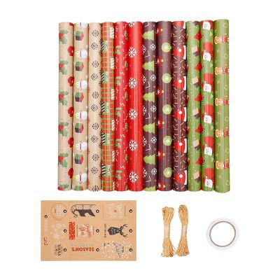 12 Pack Wrapping Paper Sheets,for Christmas Birthday Party Wrapping Paper Set Gift Wrap Papers