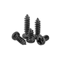 [M1.7 M4]Factory Wholesale PA Black Round Head Cross Self Tapping Screws. Miniature Pan Head Self Tapping Screws