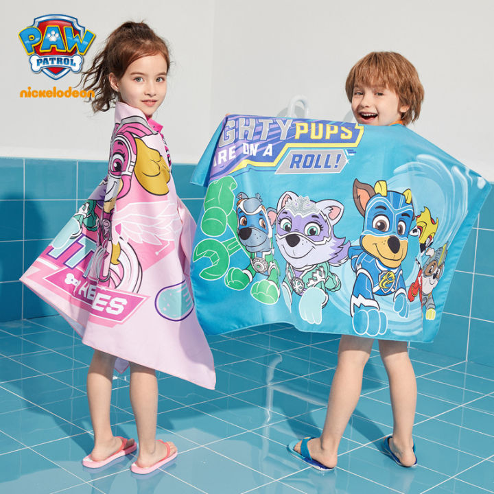 เด็กอาบน้ำและชายหาดผ้าขนหนูผ้าฝ้ายนุ่ม-23-x-47-paw-patrol-chase-skye