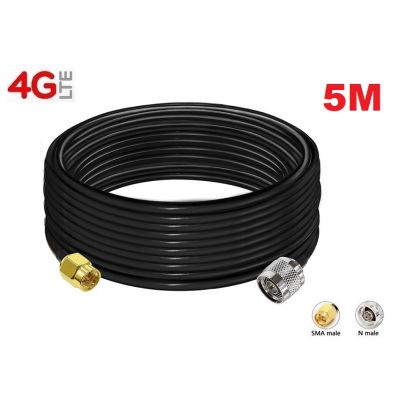 RG58 Low loss Cable 5 เมตร Extension Antenna Coax Cable 5M