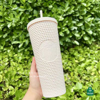 Starbuck Cup 2022 Summer Marble Series Classic Large-Capacity Matte White Plastic Durian Straw Cup High-Value Creative Simple Drinking Cup