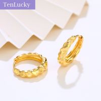 TenLucky ต่างหูห่วงสีชุบทอง24K,วัสดุที่เป็นมิตรต่อสิ่งแวดล้อมสำหรับผู้หญิงพร้อมกล่องใส่เครื่องประดับ