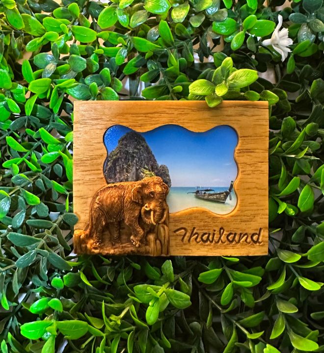 souvenir-thailand-magnet-ของที่ระลึกไทยกรอบช้าง-ของฝาก-ของตกแต่งบ้าน-แม่เหล็กติดตู้เย็น-ของสะสม-เลือกลายช้างคละภาพ