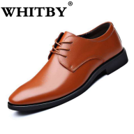 Brand WHITBY COD Giày da nam chính thức phiên bản hàn quốc giản dị giày cưới màu đen thương mại của anh giày da nam thanh niên thumbnail
