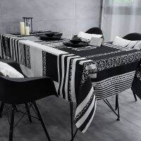 European Industrial Black and White Simple Tablecloth Rectangular Tablecloth Tea Tablecloth Decorative Tablecloth for Restaurant