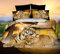 3D Nordic Animal Tiger Bear Dolphin Comforter Cover Bedding Set King Size Duvet Cover Sheet Pillowcase 100% Bamboo Fiber Bed Set