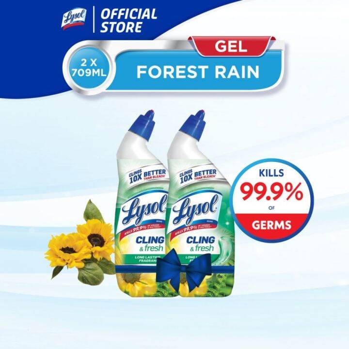 ☽☑ Lysol Cling Fresh Toilet Bowl Cleaner Forest Rain Scent 709ml Twin ...