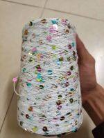 [HOT JILZKXLGWOQQ 121] 50G /Ball/ 140M 100เส้นด้ายฝ้าย6มม. 3มม. เส้นด้ายเลื่อมพิเศษ DIY เสื้อผ้าอุปกรณ์เสริม Rag ตุ๊กตาถักด้ายโครเชต์