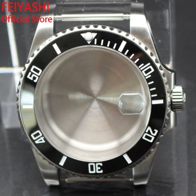 40Mm Submariner Watch Cases Ceramic Bezel Accessory Sapphire Crystal Glass For Seiko Nh34 Nh35 Nh36/38 Miyota 8215 Dial Movement