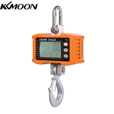 KKmoon เครื่องชั่งดิจิตอลแบบแขวน1000กก./2204lbs แบบพกพา Heavy Duty Crane Scale ไฟหลังจอ LCD เครื่องชั่งตะขออุตสาหกรรมเปลี่ยนหน่วย/เก็บข้อมูล /Tare/zero สำหรับสถานที่ก่อสร้างตลาดท่องเที่ยวตกปลางานกลางแจ้ง