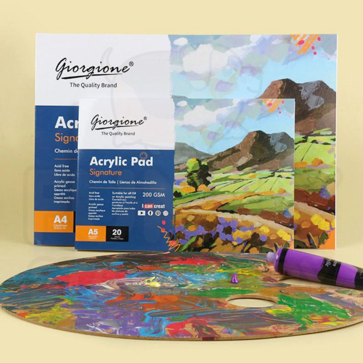 e-tax-giorgione-acrylic-pad-a3-a4-a5-กระดาษสำหรับสีอะคริลิค-สีน้ำมัน-20แผ่น-200แกรม-กระดาษวาดรูป-ระบายสี-ศิลปะ-จิตรกรรม