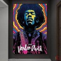 ☃✻ Rock And Roll Super Star Hendrix เพลงโปสเตอร์พิมพ์ภาพ Graffiti Wall Art ผ้าใบตกแต่ง Unframed