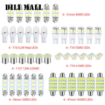 ชุดผสมไฟภายในรถยนต์ Led 31มม. 36มม. 41มม. 42ชิ้น,หลอดไฟสำรองโดม LED 12V 6000K T10