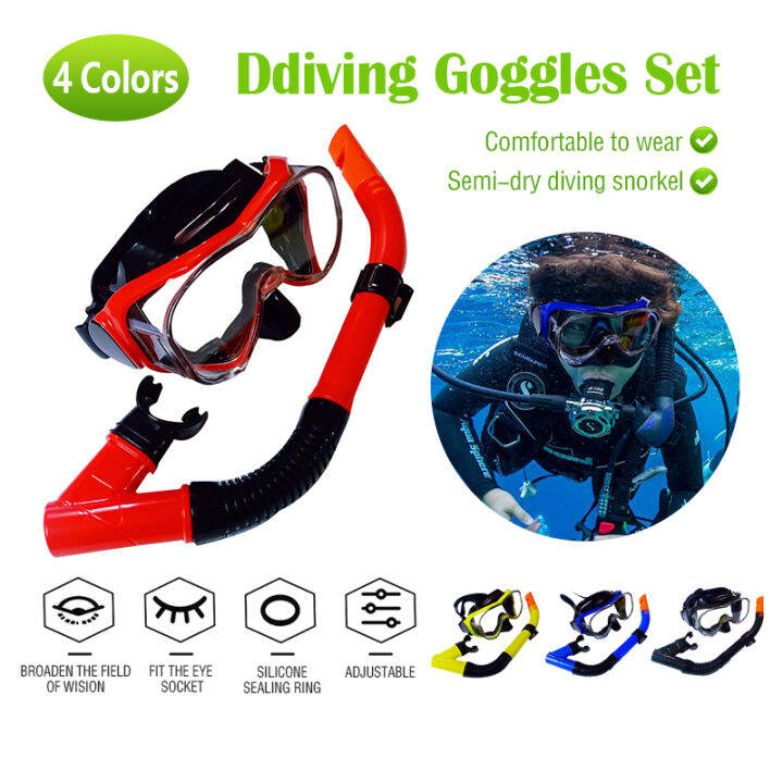 Full Dry Diving Mask Diving Antifog Diving Snorkeling Mask Adult