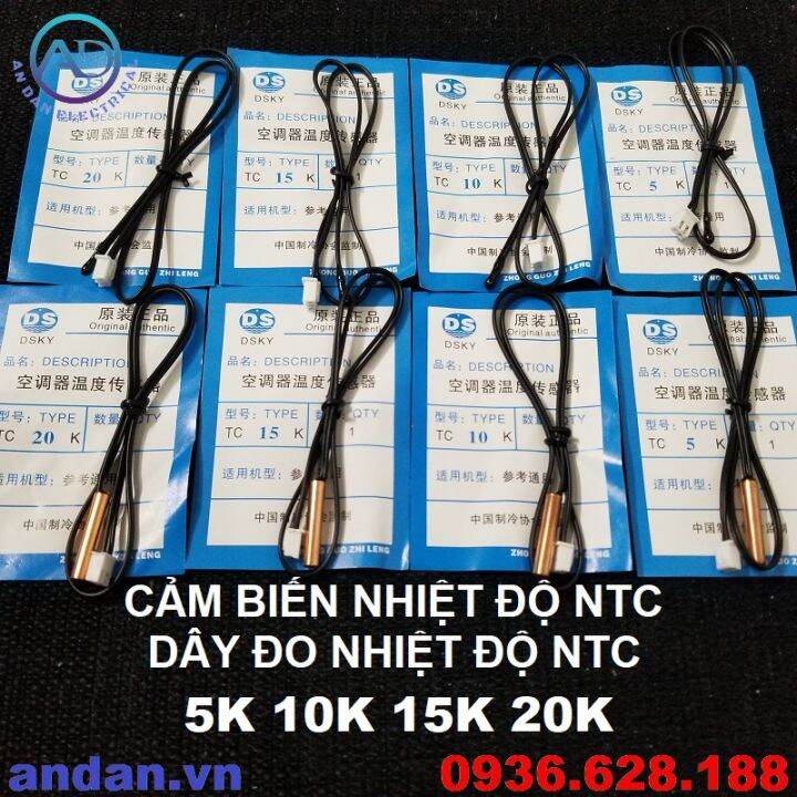 Dây đo nhiệt độ NTC, Sensor nhiệt đầu nhựa - đầu đồng 5K 10K 15K 20K ...