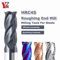 HRC45 คาร์ไบด์หยาบ End Mill 4 ขลุ่ย CNC Bit สําหรับเครื่องจักรกลึงโลหะเหล็ก 4mm 5mm 6mm 8mm 10mm 12mm 14mm 16mm 18mm 20mm