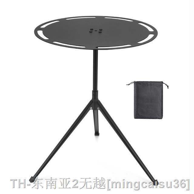 hyfvbu-telescopic-folding-table-load-bearing-round-camping-with-pole-storage-for-bbq-hiking