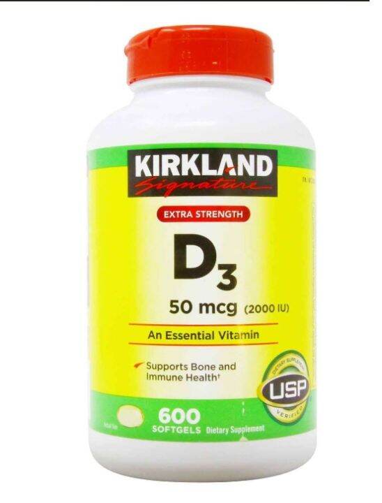 Kirkland Signature Vitamin D3 50 mcg (2,000 IU) 600 Softgels Lazada PH