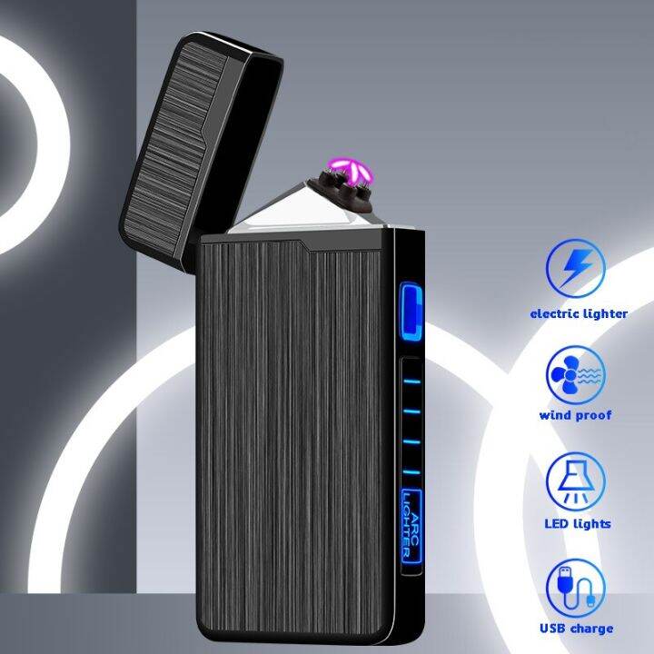 zzooi-dual-arc-usb-charging-electronic-windproof-led-lighter-personality-men-gift