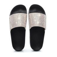 [Take a walk]รองเท้าเสริมส้น Bling Slipper แฟชั่นใหม่สำหรับผู้หญิง,รองเท้ารองเท้าแตะชายหาดประดับพลอยเทียมรองเท้าแตะส้นสูง WSH3646