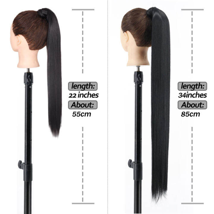 cw】Synthetic Long Straight Ponytail Wrap Around Clip In Hair Extensions Natural Hairpiece Fiber Black Blonde Fake Hair Pony Tail cw】Synthetic Long Straight Ponytail Wrap Around Clip In Hair Extensions Natural Hairpiece Fiber Black Blonde Fake Hair Pony Tail
