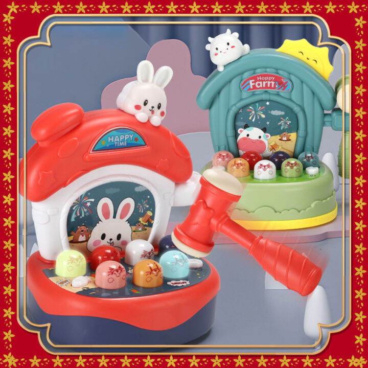 Whack a mole toy baby playing hamster music game child educational toy